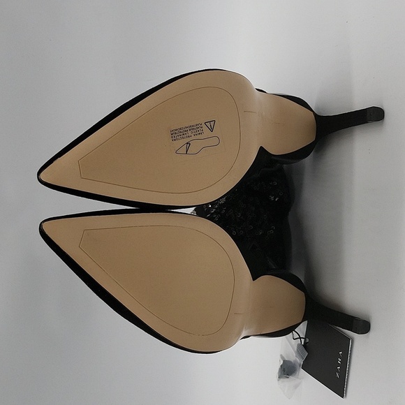 779- Zara Sequinned Sock Style Heel Women's Shoes Size 6.5 NWT - Picture 7 of 10